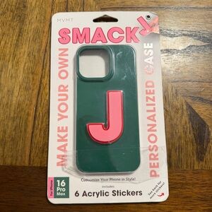 MVMT Dark Green iPhone Case with Pink Acrylic 'J' Accent 16 Pro Max